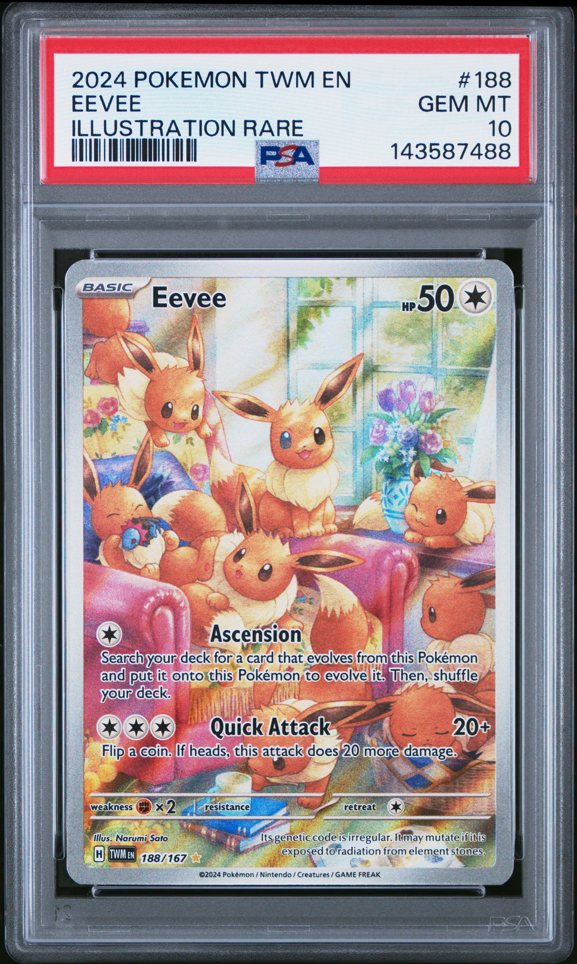 POKEMON TCG - EEVEE 188/167 PSA 10 ILLUSTRATION RARE POKEMON