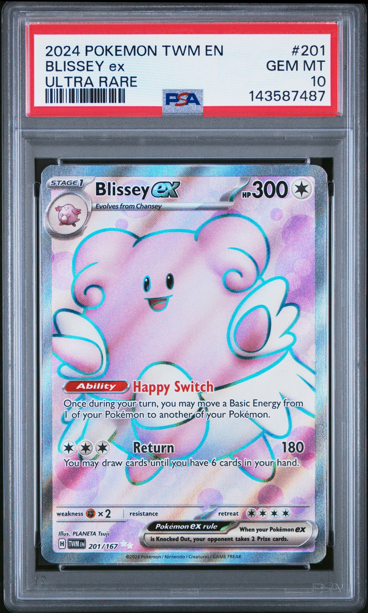 POKEMON TCG - BLISSEY EX 201/167 PSA 10 ULTRA RARE POKEMON