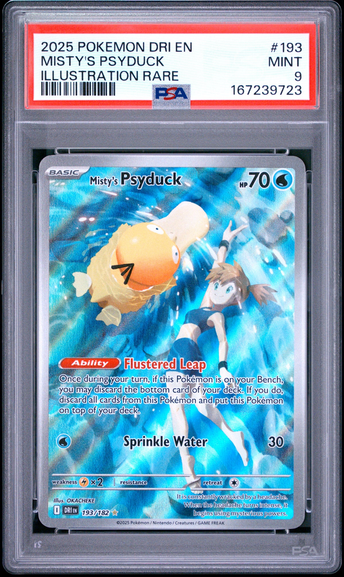 MISTY'S PSYDUCK 193/182 PSA 9 ILLUSTRATION RARE DRI EN-DESTINED RIVALS POKEMON