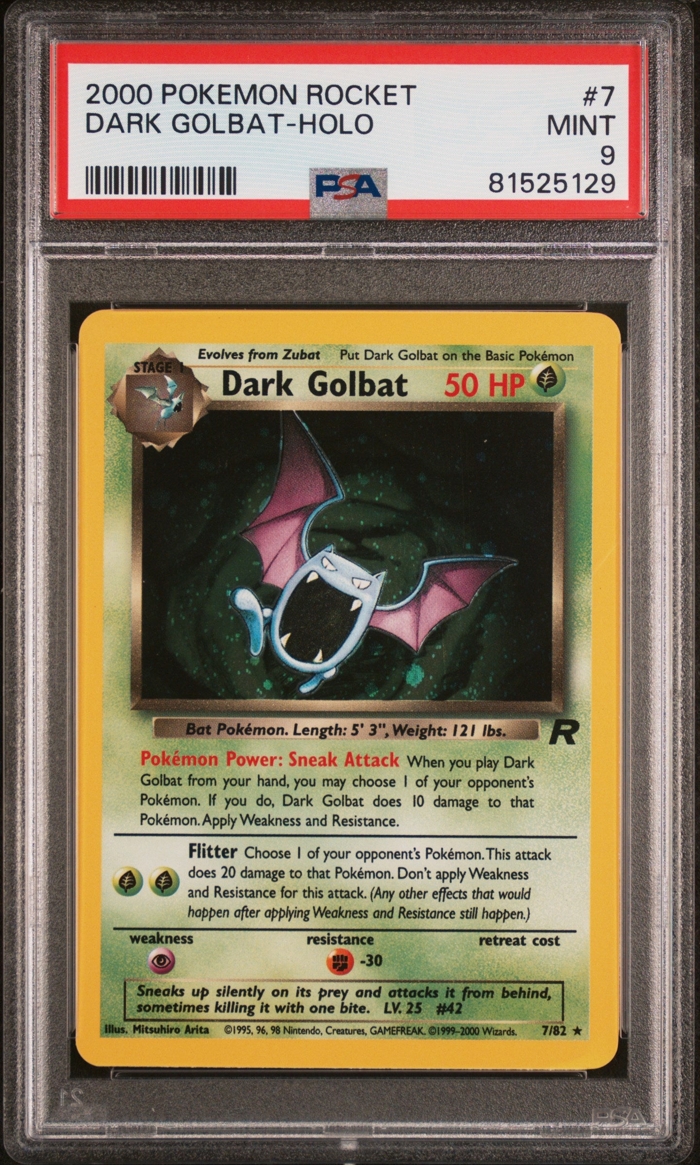 DARK GOLBAT HOLO 7 PSA 9 ROCKET POKEMON