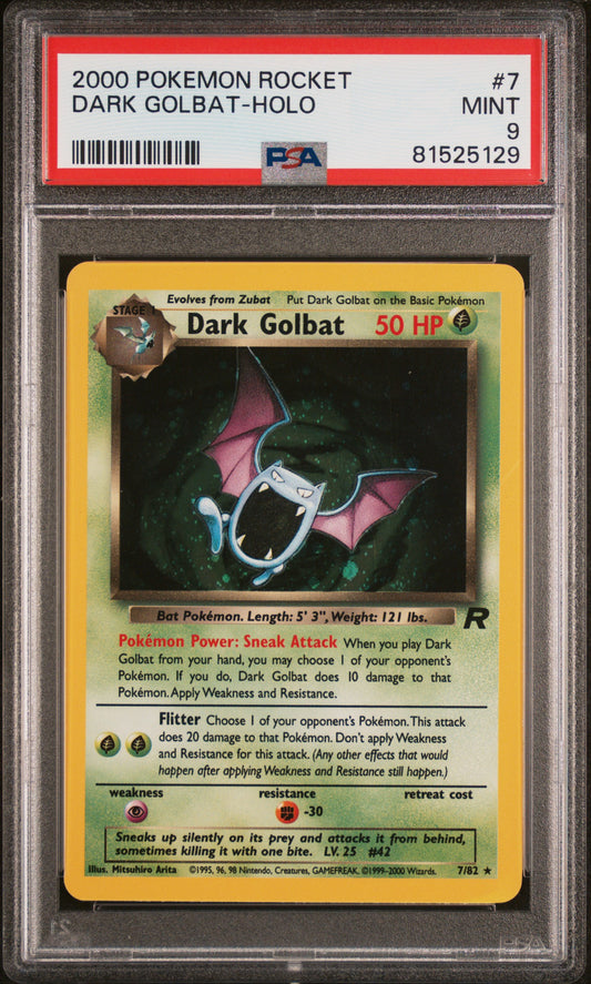 DARK GOLBAT HOLO 7 PSA 9 ROCKET POKEMON