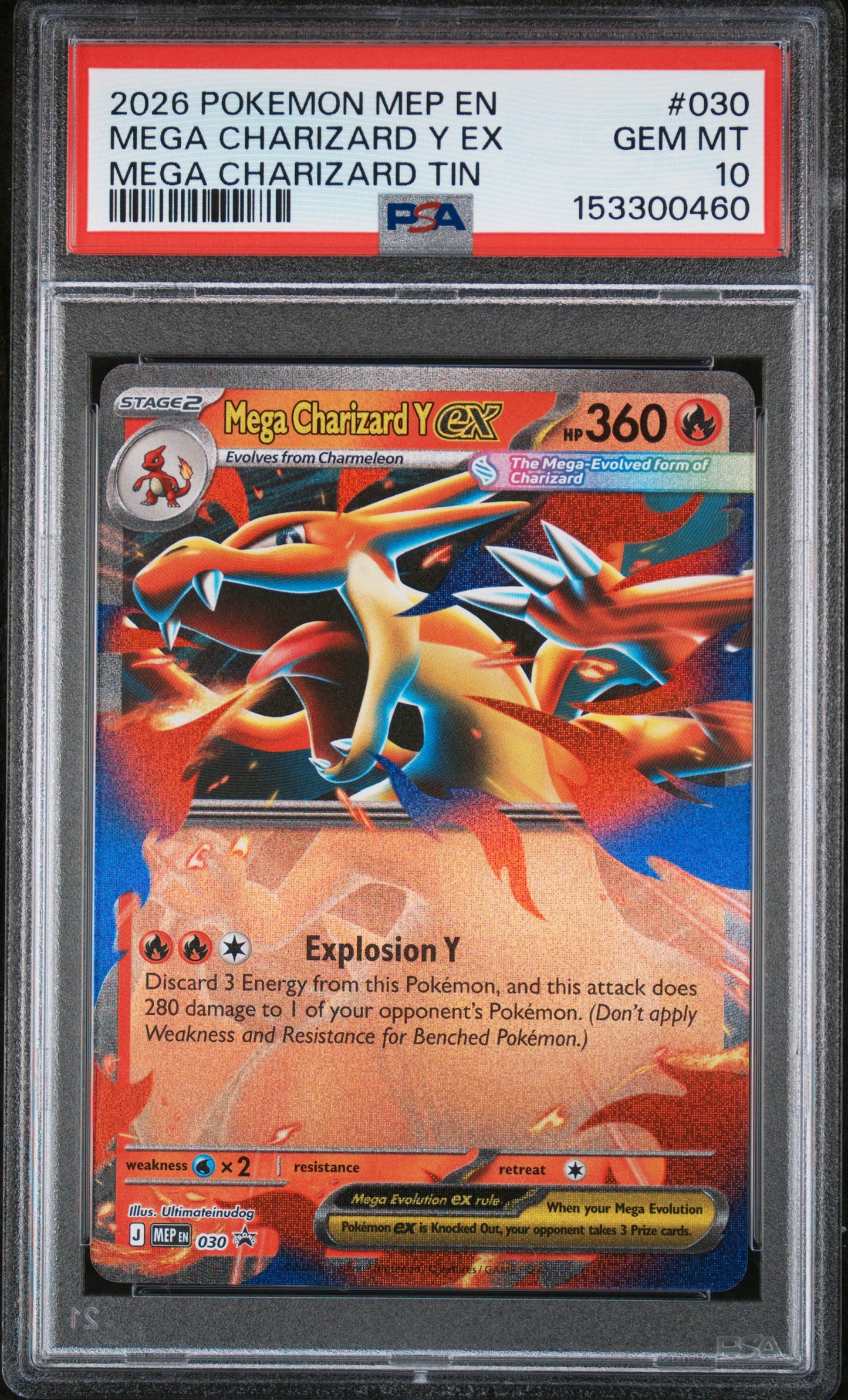 MEGA CHARIZARD Y EX 030 PSA 10 TIN BLACK STAR PROMO POKEMON