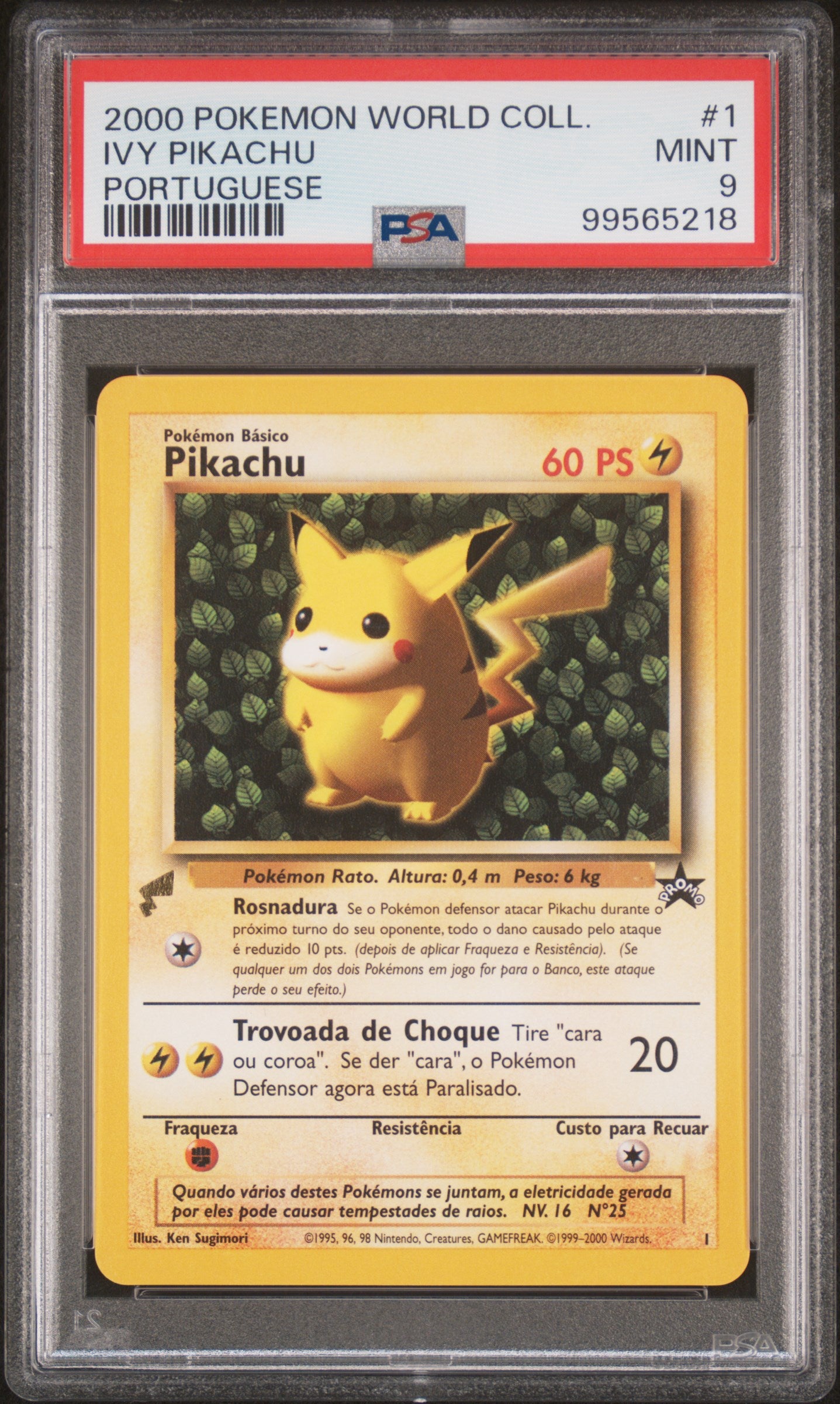 IVY PIKACHU 1 PSA 9 PORTUGUESE PIKACHU WORLD COLLECTION POKEMON