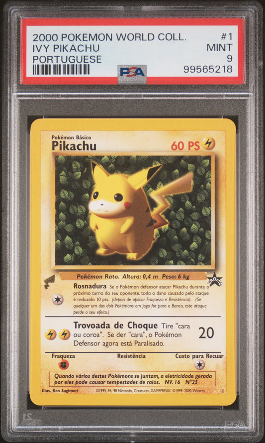 IVY PIKACHU 1 PSA 9 PORTUGUESE PIKACHU WORLD COLLECTION POKEMON