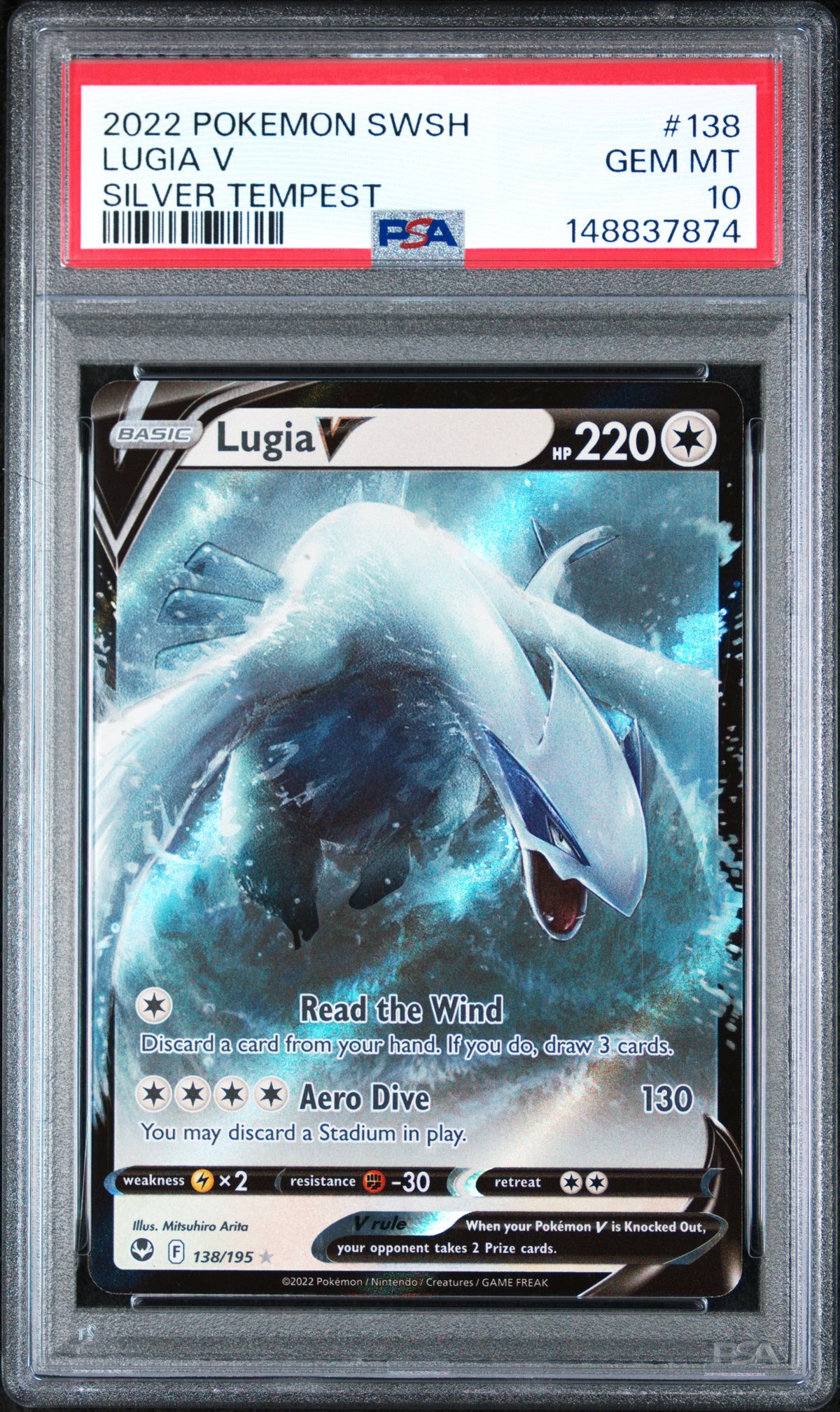 LUGIA V 138/195 PSA 10 SILVER TEMPEST POKEMON