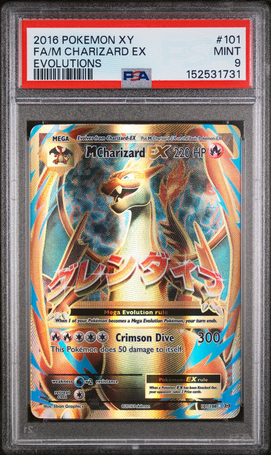 M CHARIZARD EX 101/108 PSA 9 EVOLUTIONS POKEMON