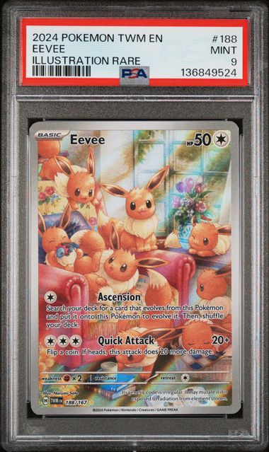POKEMON TCG - EEVEE 188/167 PSA 9 TWILIGHT MASQUERADE IR