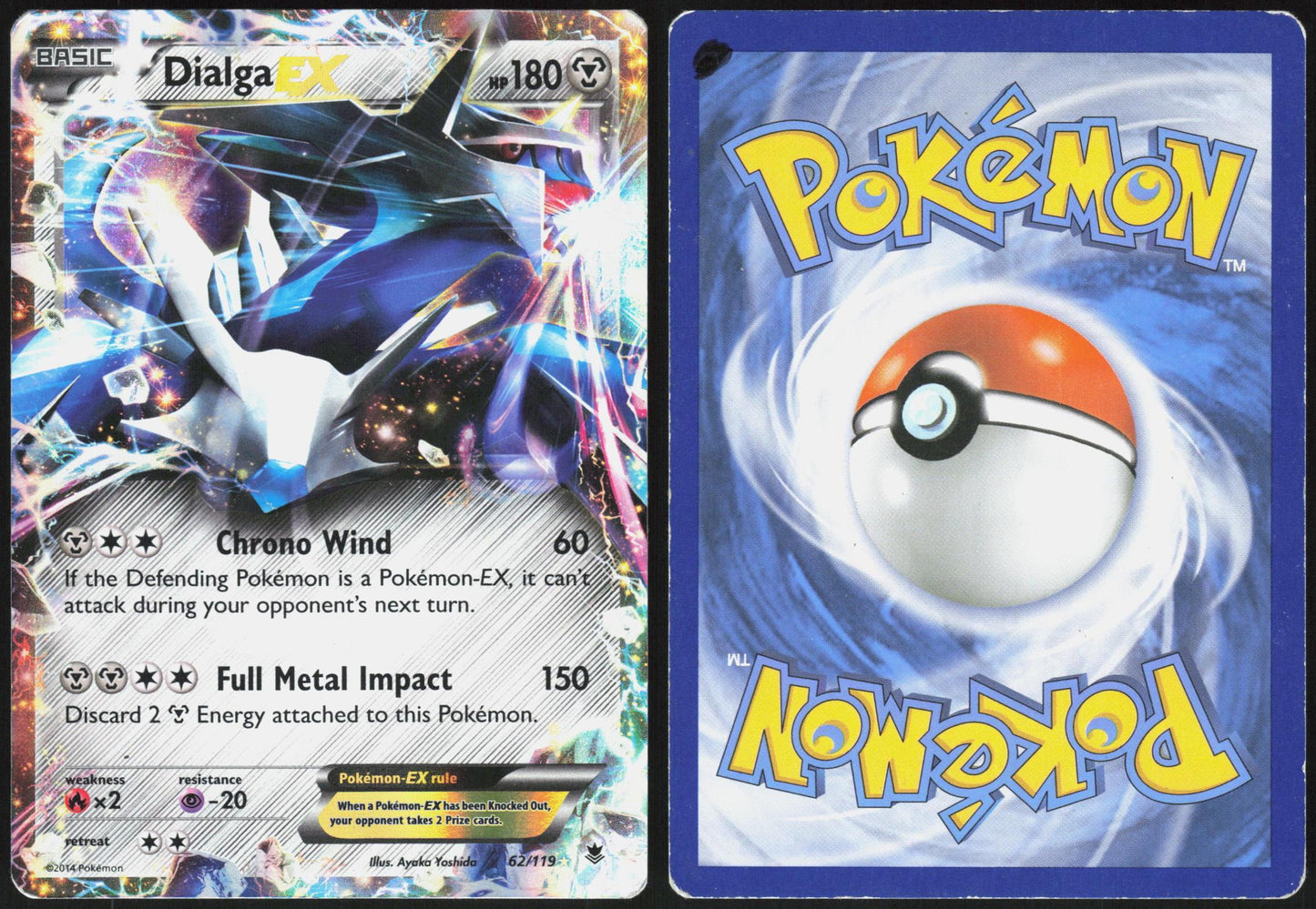 DIALGA EX 62/119 PHANTOM FORCES POKEMON EX RARE HP