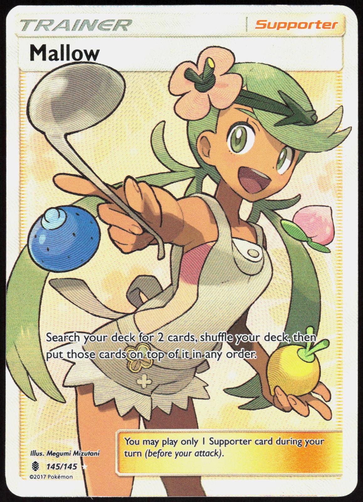 MALLOW (FULL ART) 145/145 GUARDIANS RISING POKEMON ULTRA RARE HOLO LP