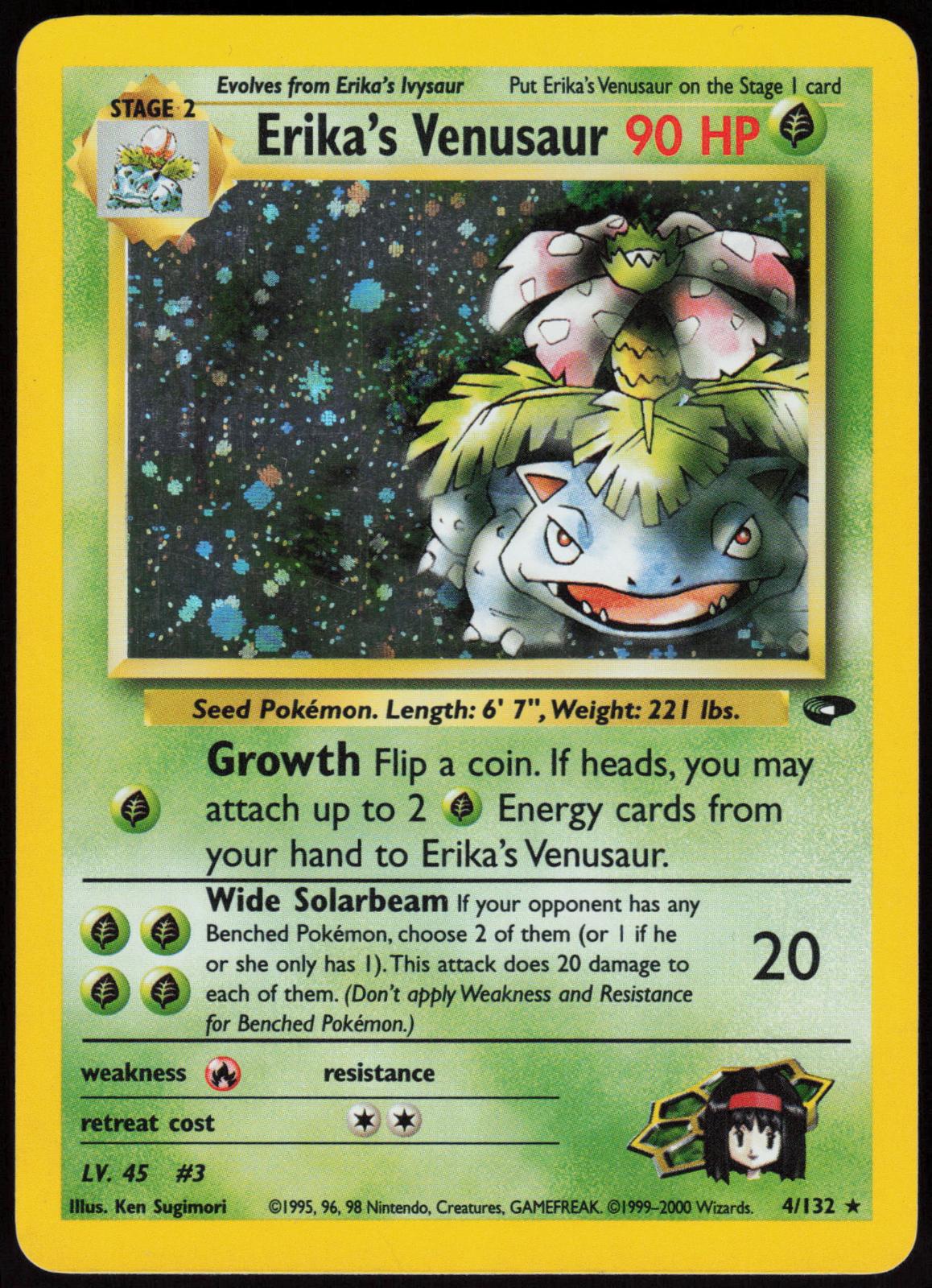 ERIKA'S VENUSAUR 4/132 GYM CHALLENGE POKEMON RARE UNLIMITED HOLO LP