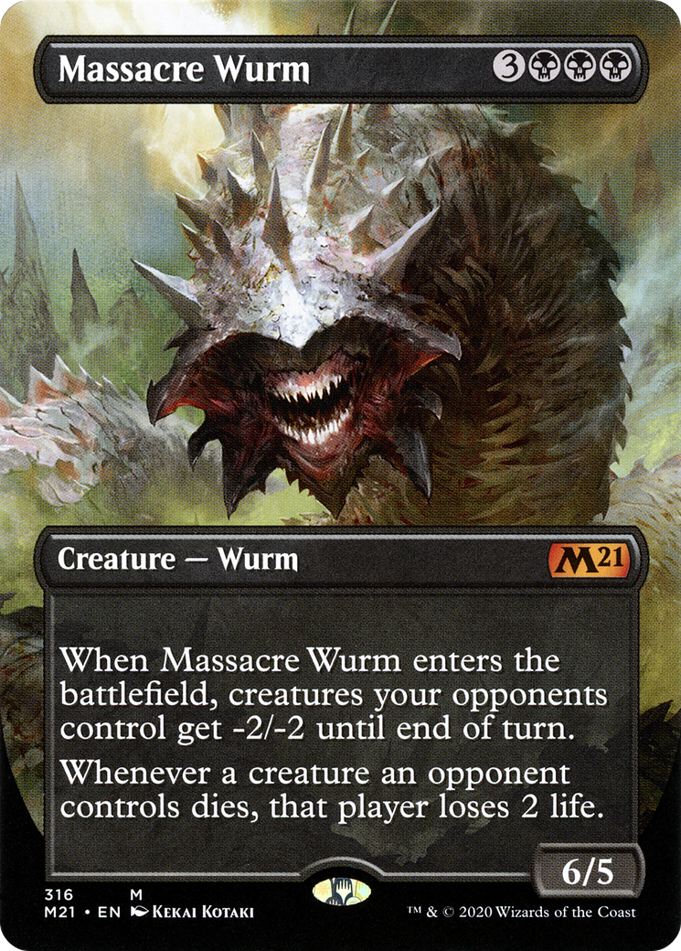 MAGIC: THE GATHERING  - Massacre Wurm (Alternate Art) (M21-316) - Core Set 2021 (Borderless)