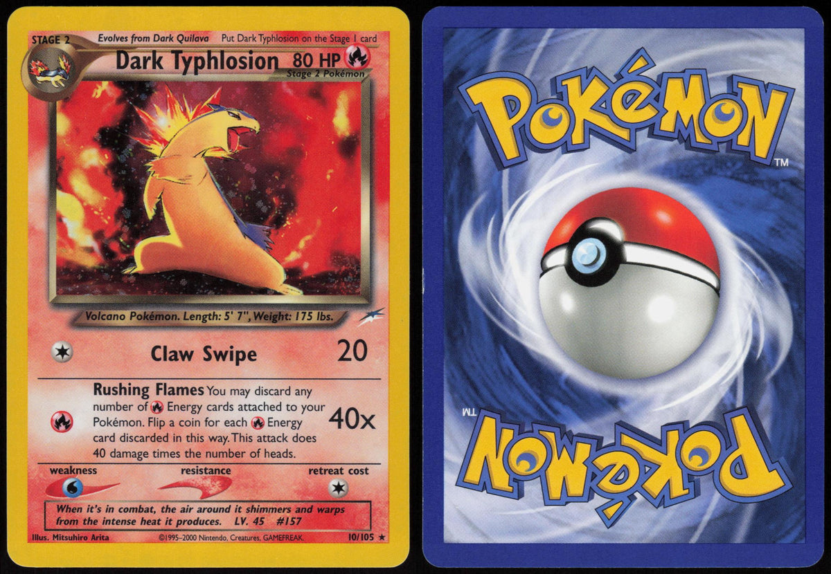 DARK TYPHLOSION 10/105 NEO DESTINY POKEMON RARE UNLIMITED HOLO LP