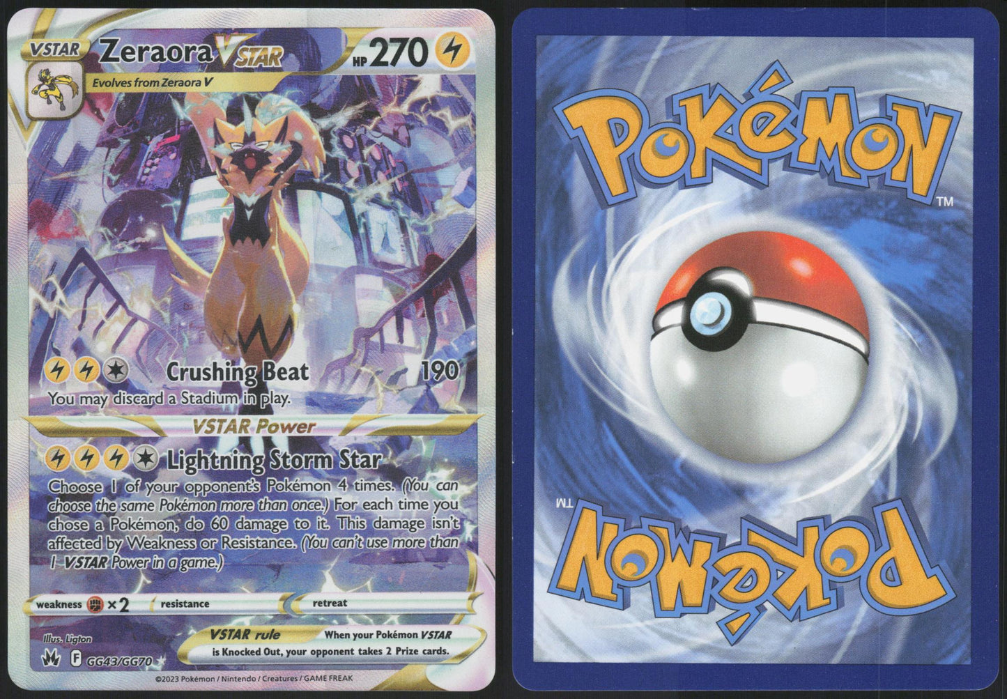 ZERAORA VSTAR GG43/GG70 CROWN ZENITH GALARIAN GALLERY POKEMON VSTAR RARE HOLO LP