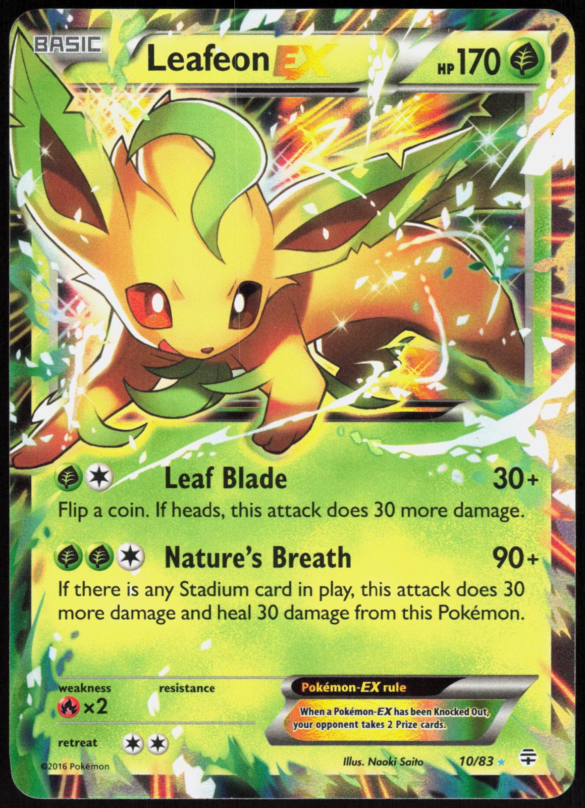 LEAFEON EX 10/83 GENERATIONS POKEMON ULTRA RARE HOLO MP