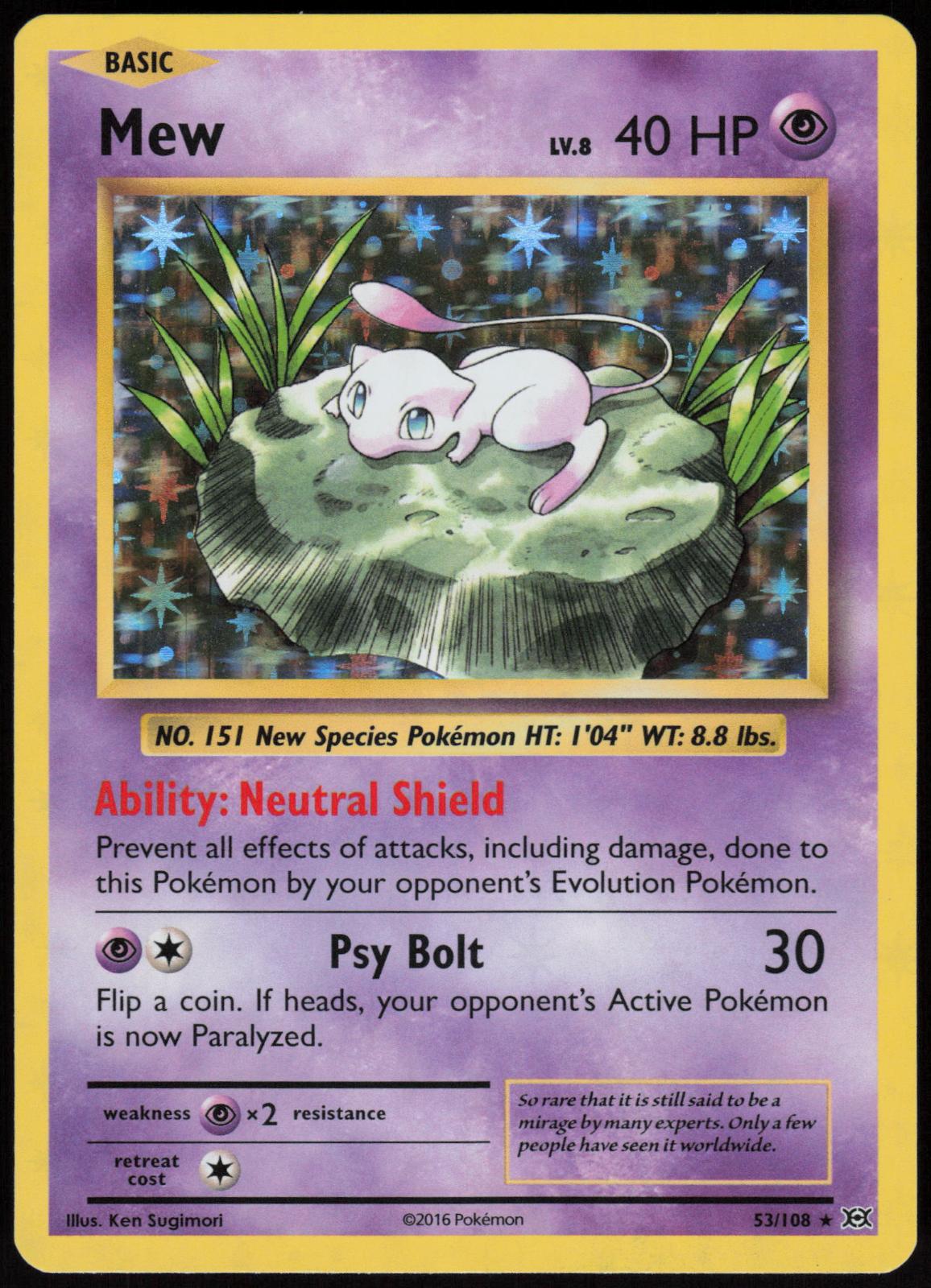 MEW 53/108 EVOLUTIONS POKEMON RARE HOLO LP