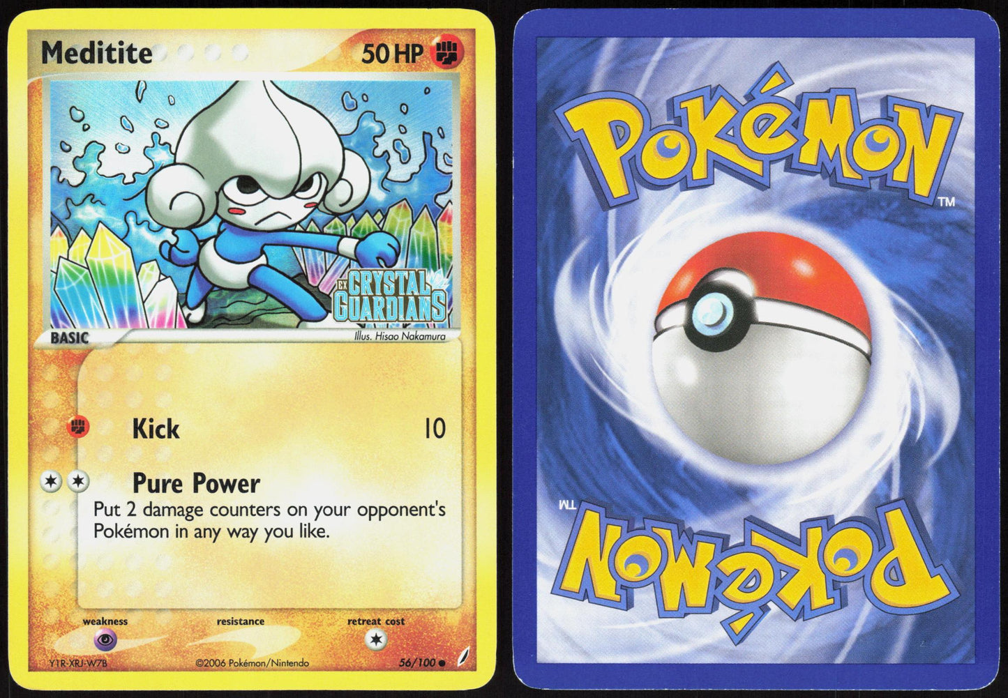 MEDITITE 56/100 CRYSTAL GUARDIANS POKEMON COMMON MP