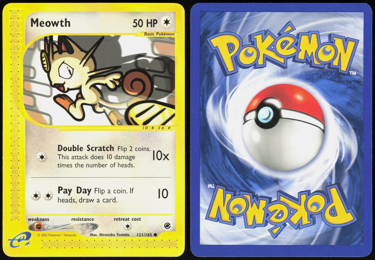 MEOWTH 121/165 EXPEDITION BASE SET POKEMON COMMON LP