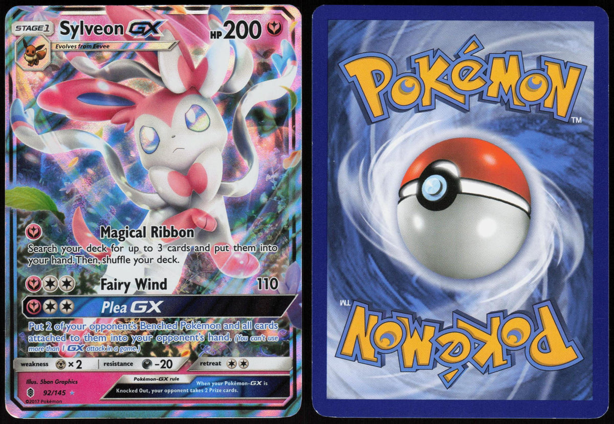 SYLVEON GX 92/145 GUARDIANS RISING POKEMON ULTRA RARE HOLO LP