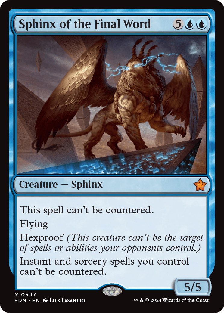 MAGIC: THE GATHERING  - Sphinx of the Final Word (0597) (FDN-597) - Foundations