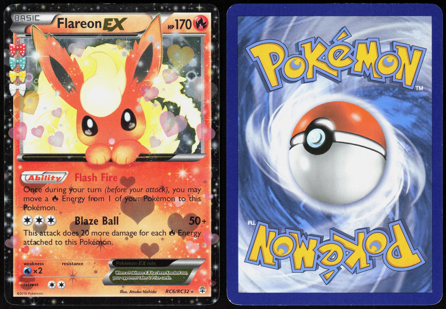 FLAREON EX RC6/RC32 GENERATIONS POKEMON EX RARE LP