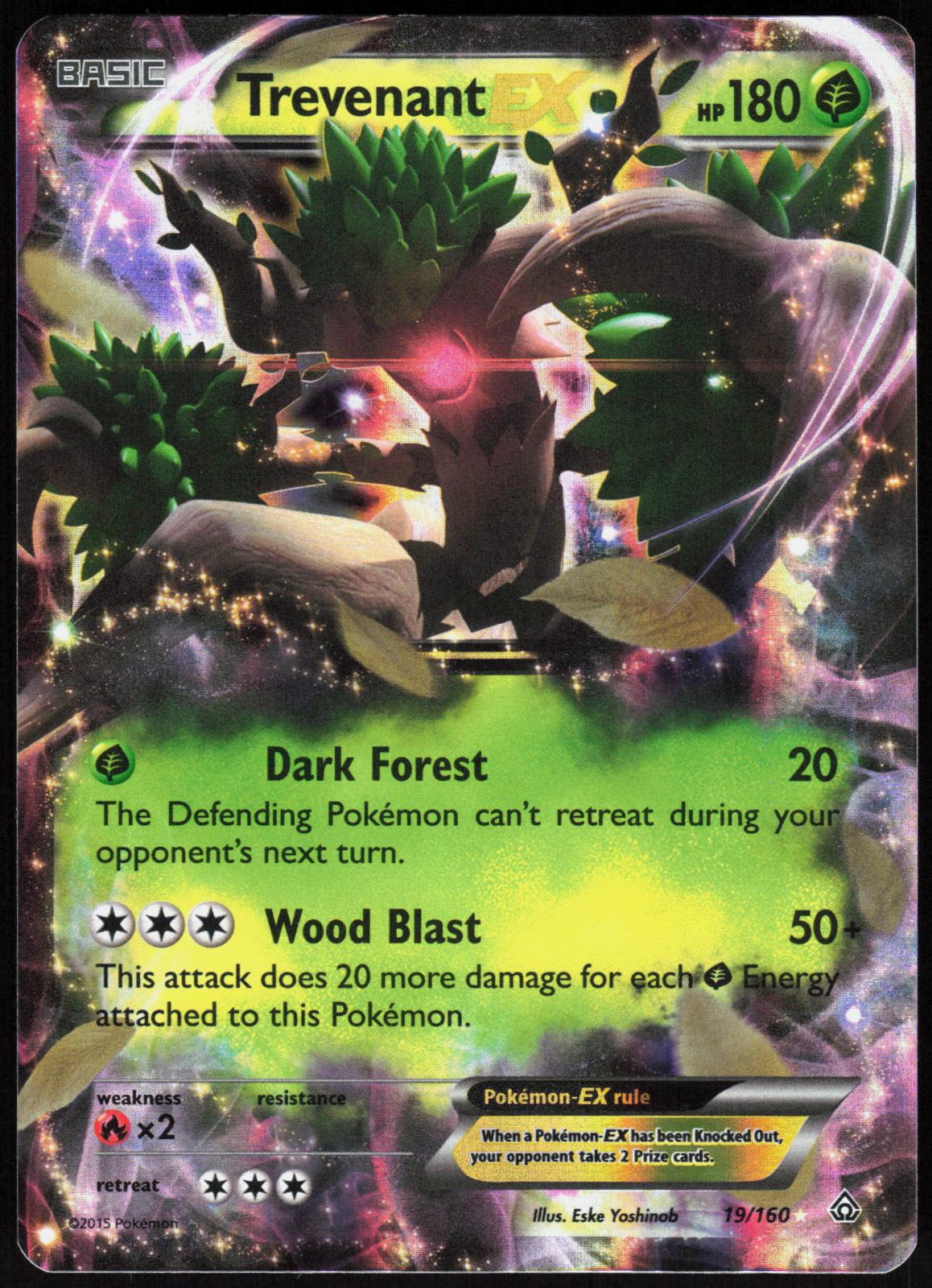 TREVENANT EX 19/160 PRIMAL CLASH POKEMON ULTRA RARE HOLO NM