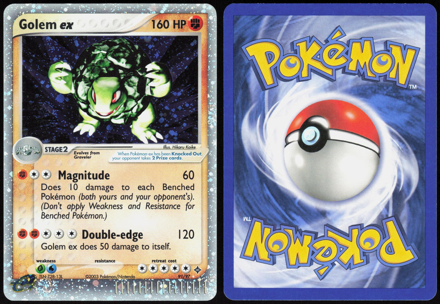 GOLEM EX 91/97 DRAGON POKEMON EX RARE HOLO NM