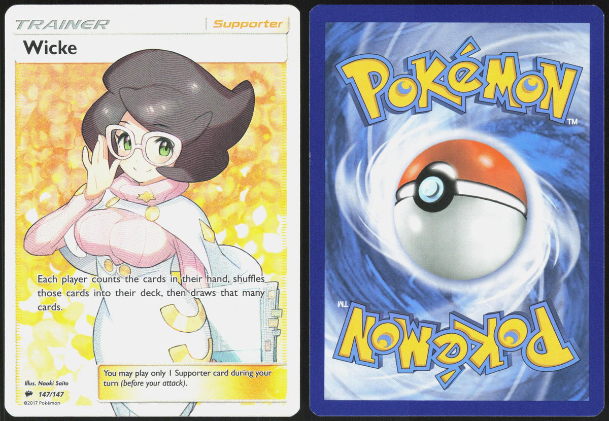 WICKE 147/147 BURNING SHADOWS POKEMON ULTRA RARE HOLO LP