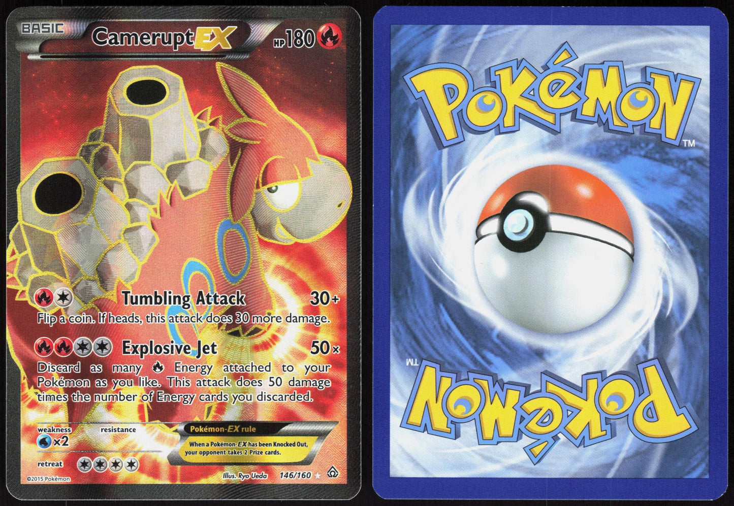 CAMERUPT EX 146/160 PRIMAL CLASH POKEMON ULTRA RARE LP