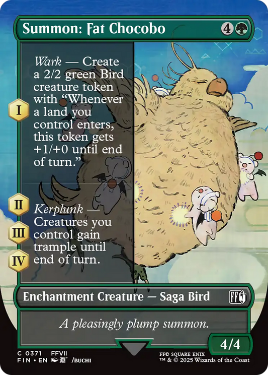 MAGIC: THE GATHERING  - Summon: Fat Chocobo (Borderless) (FIN-371) - FINAL FANTASY: (enchantment) Foil