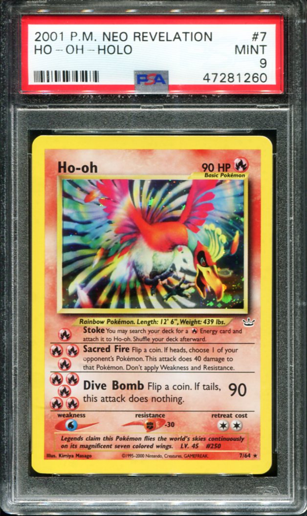 HO-OH HOLO 7/64 PSA 9 NEO REVELATION POKEMON