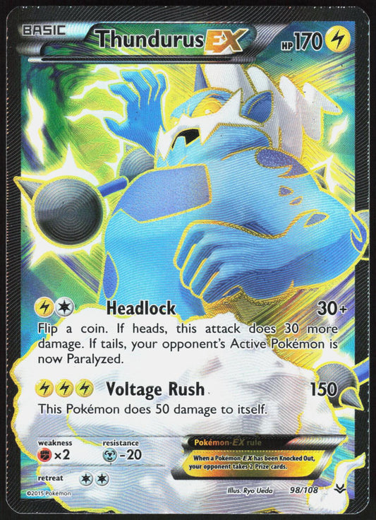 THUNDURUS EX 98/108 ROARING SKIES POKEMON ULTRA RARE NM