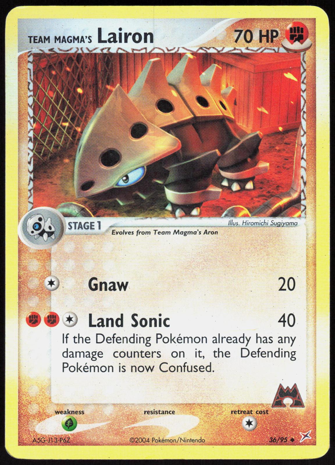 TEAM MAGMA'S LAIRON 36/95 TEAM MAGMA VS TEAM AQUA POKEMON REVERSE HOLO MP