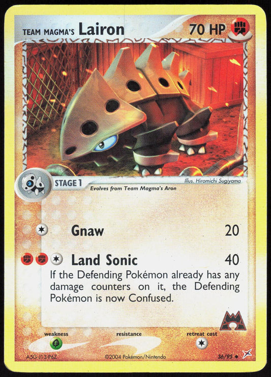 TEAM MAGMA'S LAIRON 36/95 TEAM MAGMA VS TEAM AQUA POKEMON REVERSE HOLO MP