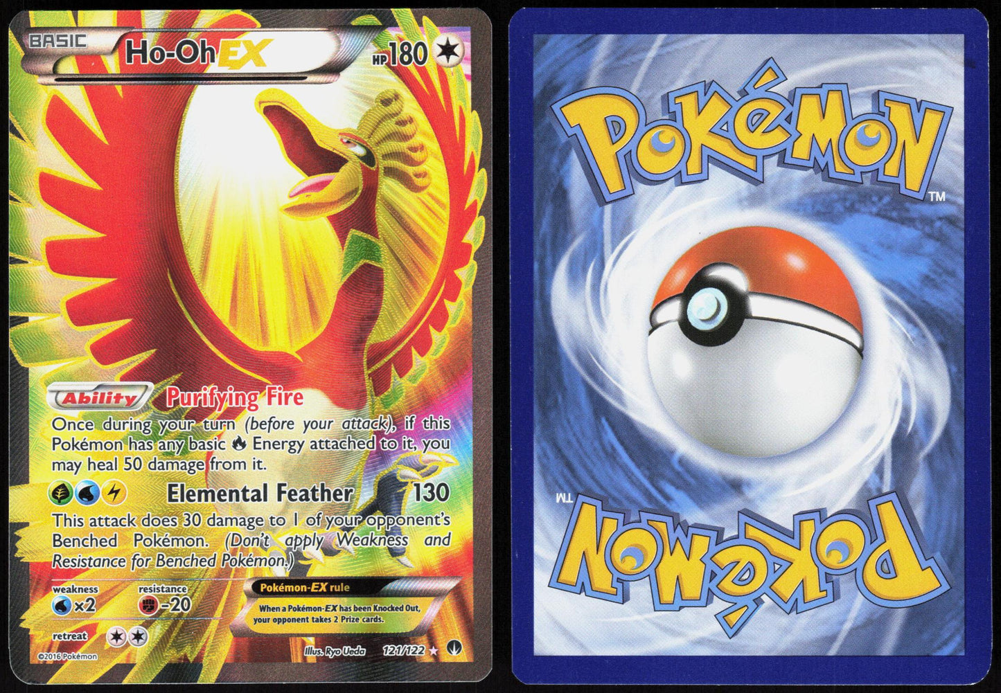 HO-OH EX 121/122 BREAKPOINT POKEMON ULTRA RARE LP