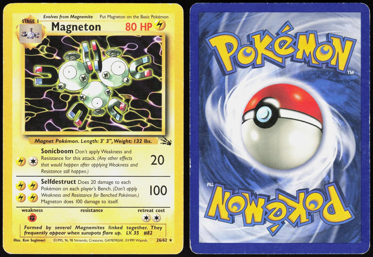 MAGNETON 26/62 FOSSIL POKEMON RARE UNLIMITED MP