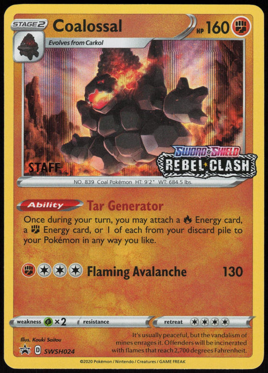 COALOSSAL (PRERELEASE) [STAFF] SWSH024 SWORD & SHIELD PROMO POKEMON HOLO NM