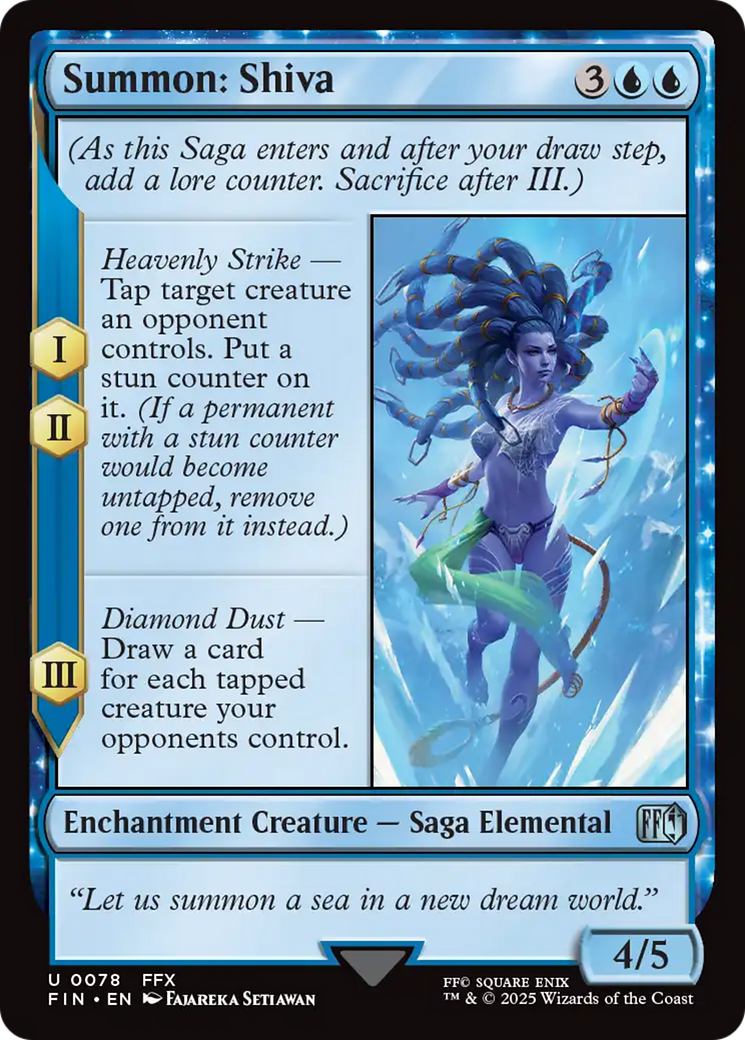 MAGIC: THE GATHERING  - Summon: Shiva (FIN-078) - FINAL FANTASY: (enchantment) Foil