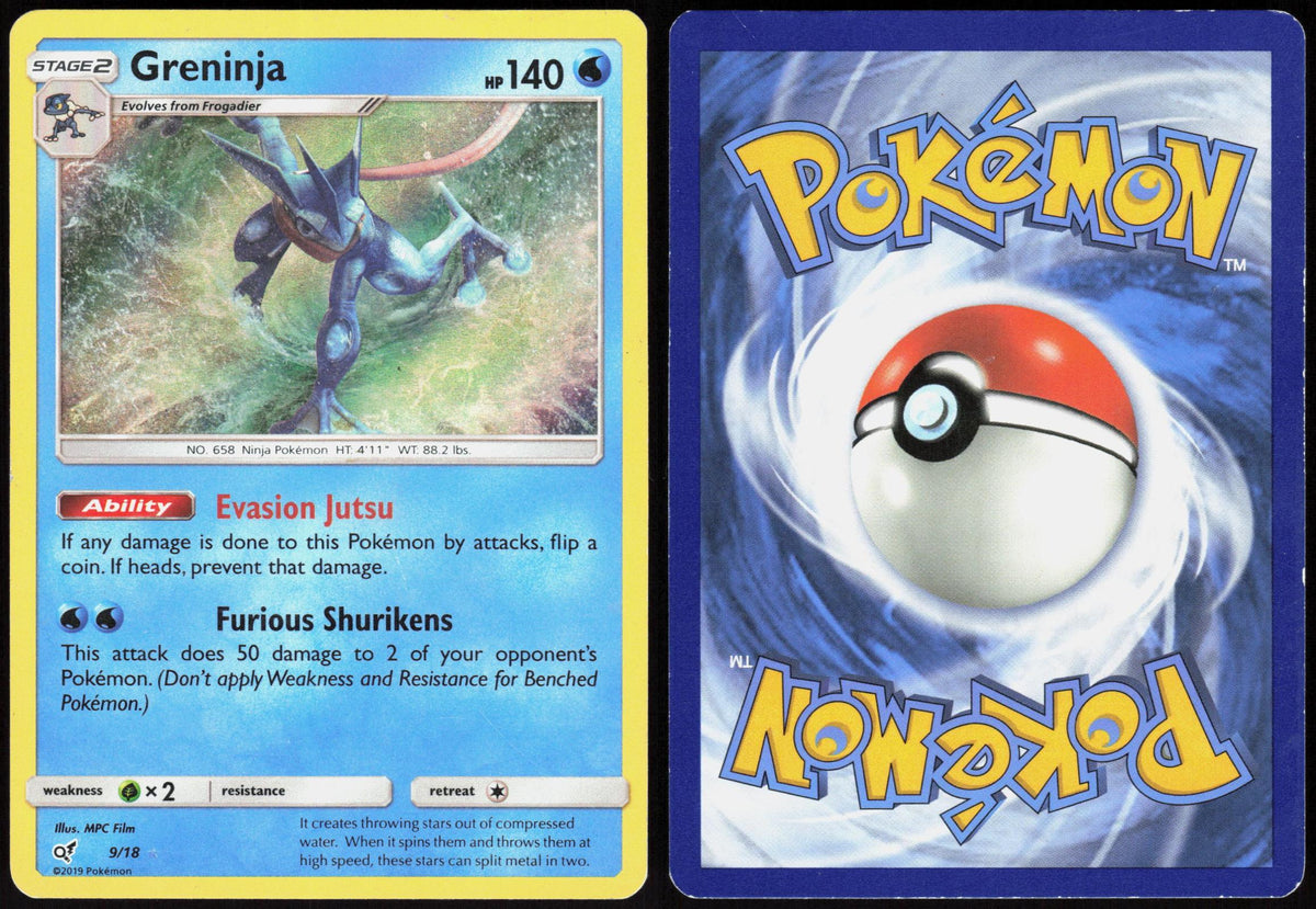 GRENINJA 9/18 DETECTIVE PIKACHU POKEMON ULTRA RARE HOLO HP