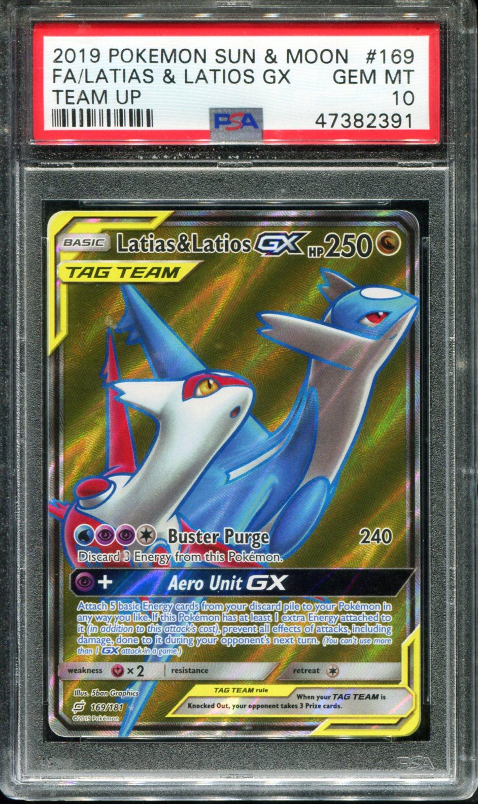 LATIAS & LATIOS GX 169/181 PSA 10 TEAM UP POKEMON