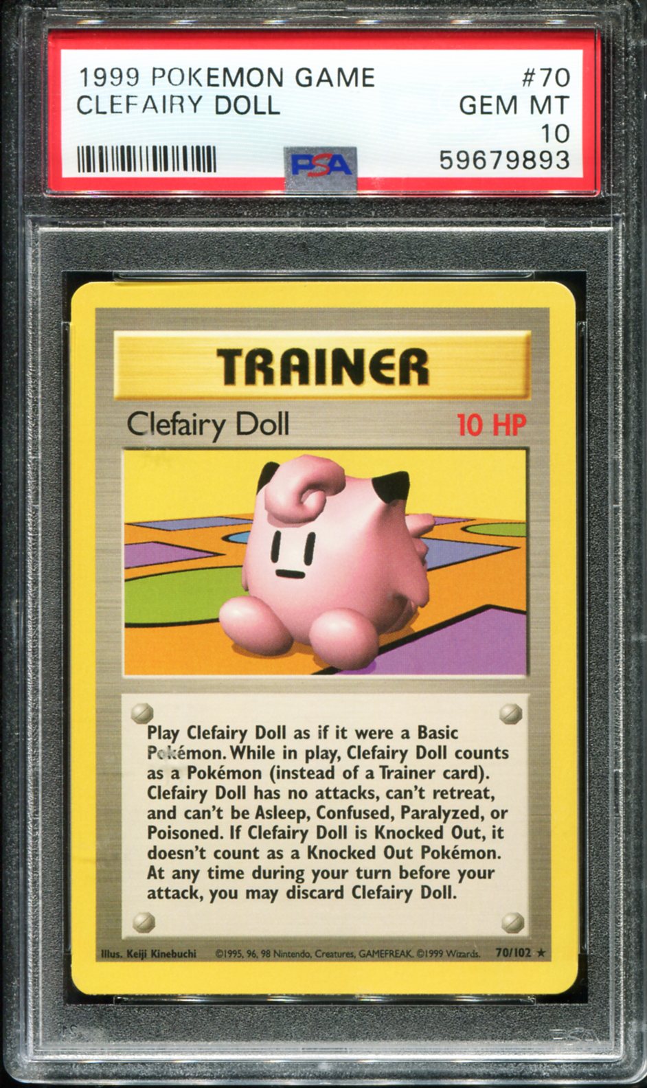 CLEFAIRY DOLL 70/102 PSA 10 GAME POKEMON
