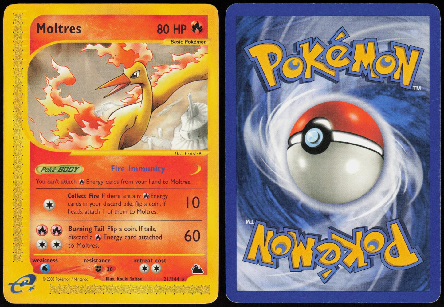 MOLTRES 21/144 SKYRIDGE POKEMON RARE LP