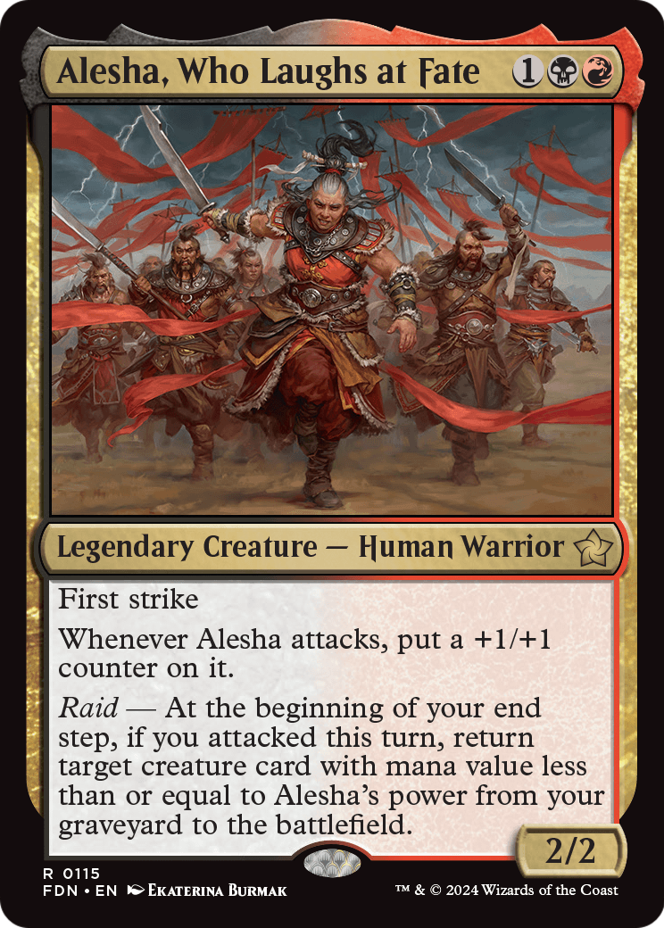 MAGIC: THE GATHERING  - Alesha, Who Laughs at Fate (FDN-115) - Foundations Foil