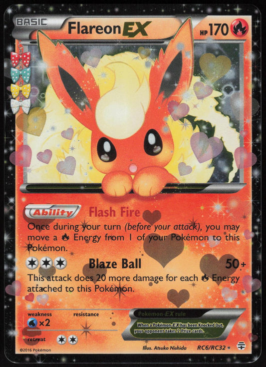 FLAREON EX RC6/RC32 GENERATIONS POKEMON EX RARE HOLO LP