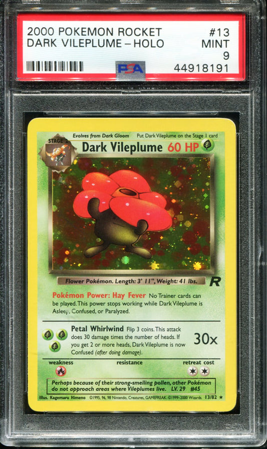 DARK VILEPLUME HOLO 13 PSA 9 ROCKET POKEMON