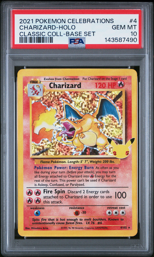 CHARIZARD HOLO 4 PSA 10 CELEBRATIONS CLASSIC COLLECTION POKEMON