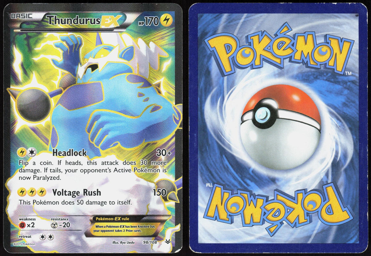 THUNDURUS EX 98/108 ROARING SKIES POKEMON ULTRA RARE HOLO HP