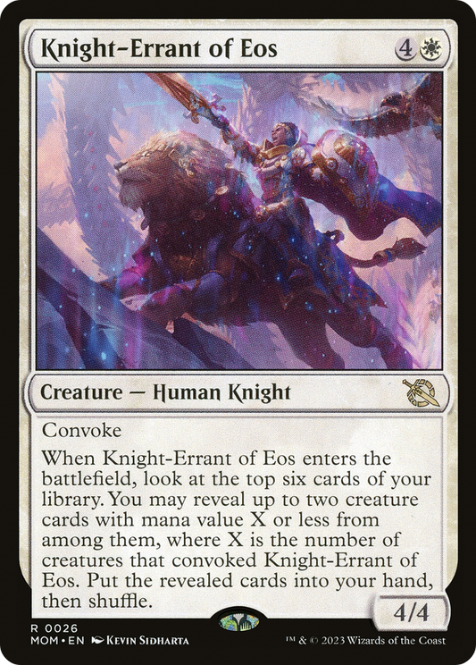 MAGIC: THE GATHERING  - Knight-Errant of Eos (MOM-026) - March of the Machine Foil