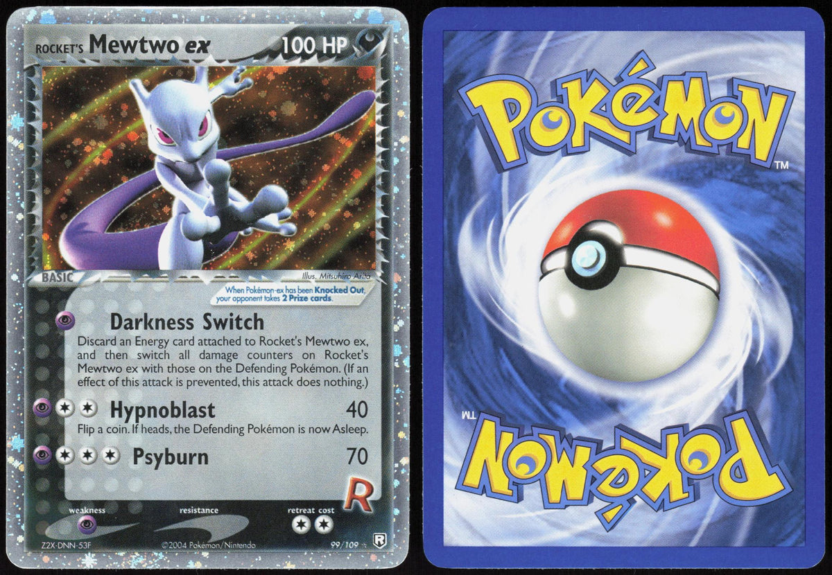 ROCKET'S MEWTWO EX 99/109 TEAM ROCKET RETURNS POKEMON EX RARE LP