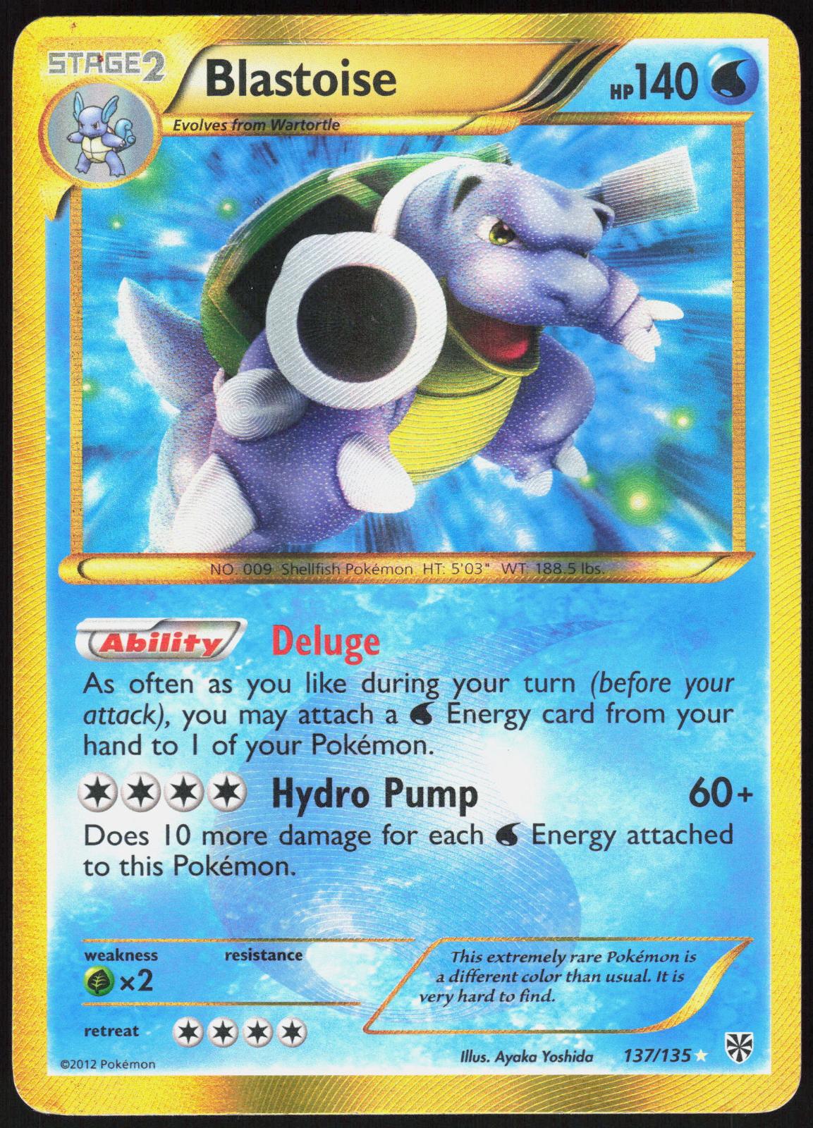 BLASTOISE 137/135 PLASMA STORM POKEMON SECRET RARE HP