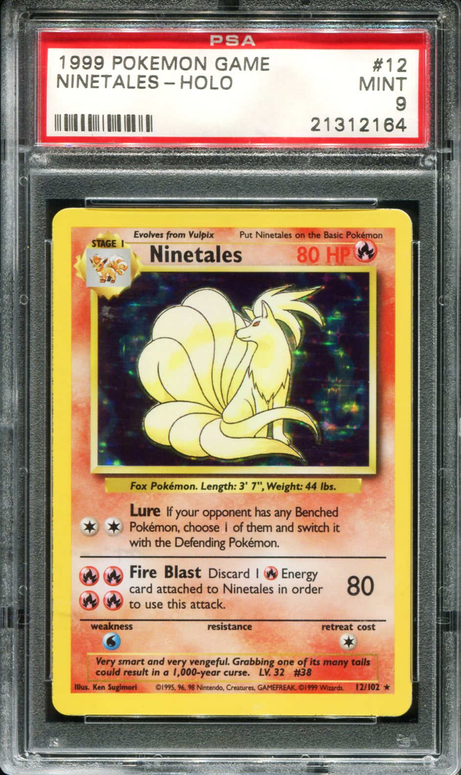 NINETALES HOLO 12/102 PSA 9 GAME POKEMON